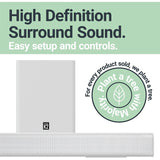 MAJORITY K2 Soundbar with Subwoofer | 150 WATT with 2.1 Surround Sound | HDMI ARC with multi-connection - White