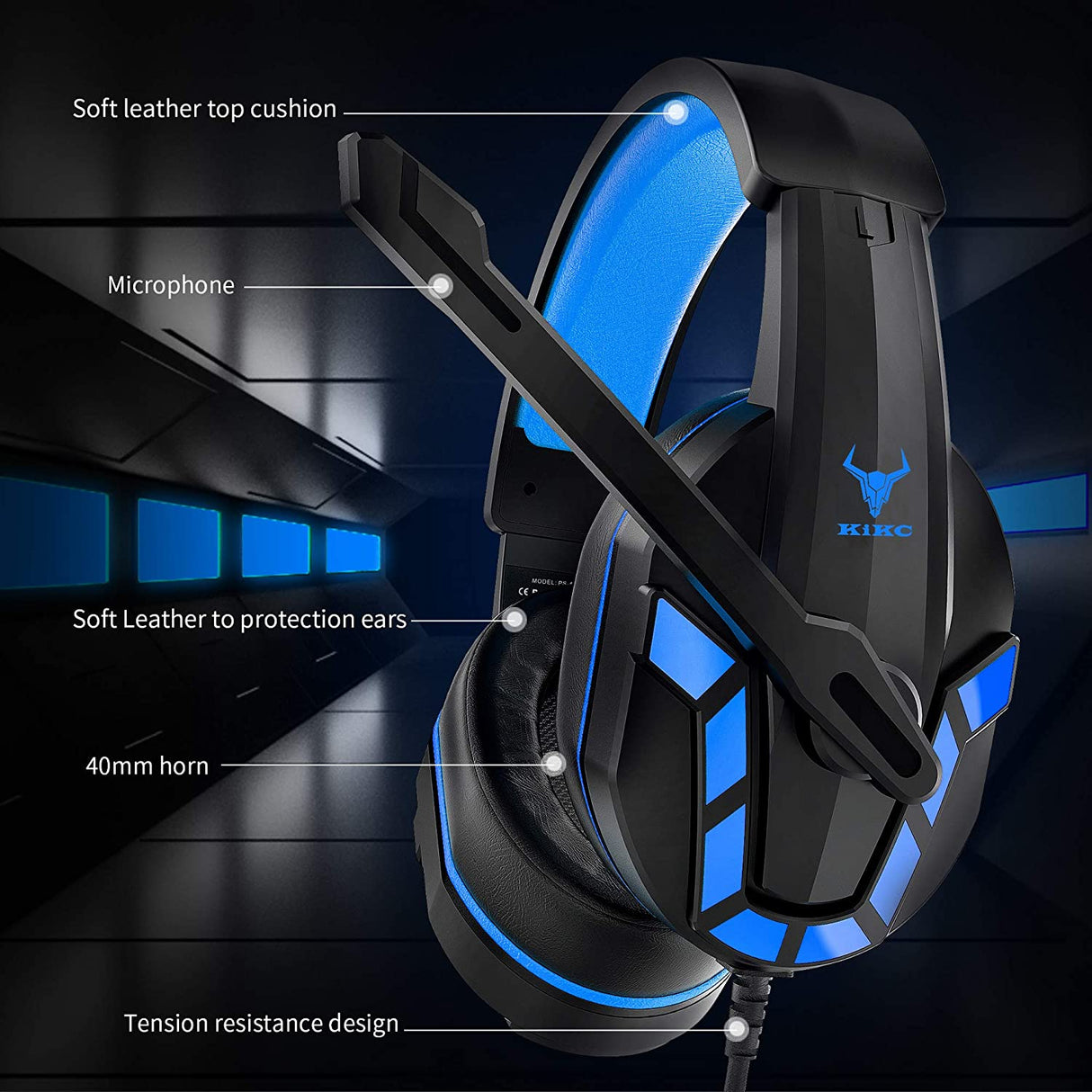 Kikc PS-4 Gaming Headset & PS4 Headset & Xbox one Headset,3.5mm Gaming Headphone with Microphone & Volume Control