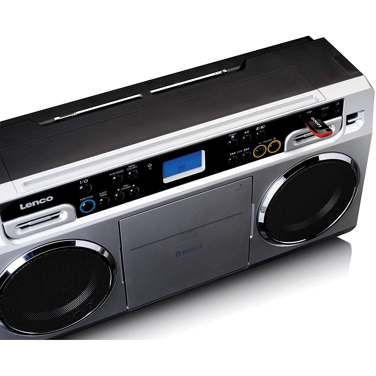 Lenco SCD-580 Portable Radio / CD Player - Silver
