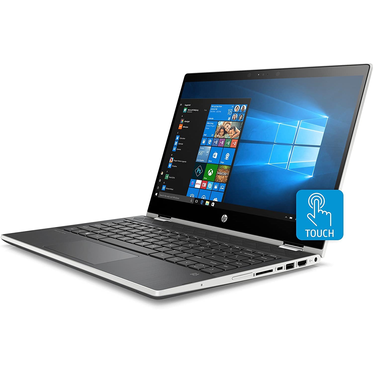 HP 14-CD0520SA 14" Laptop, Intel Pentium, 4GB, 1TB, 4AT12EA#ABU, Silver