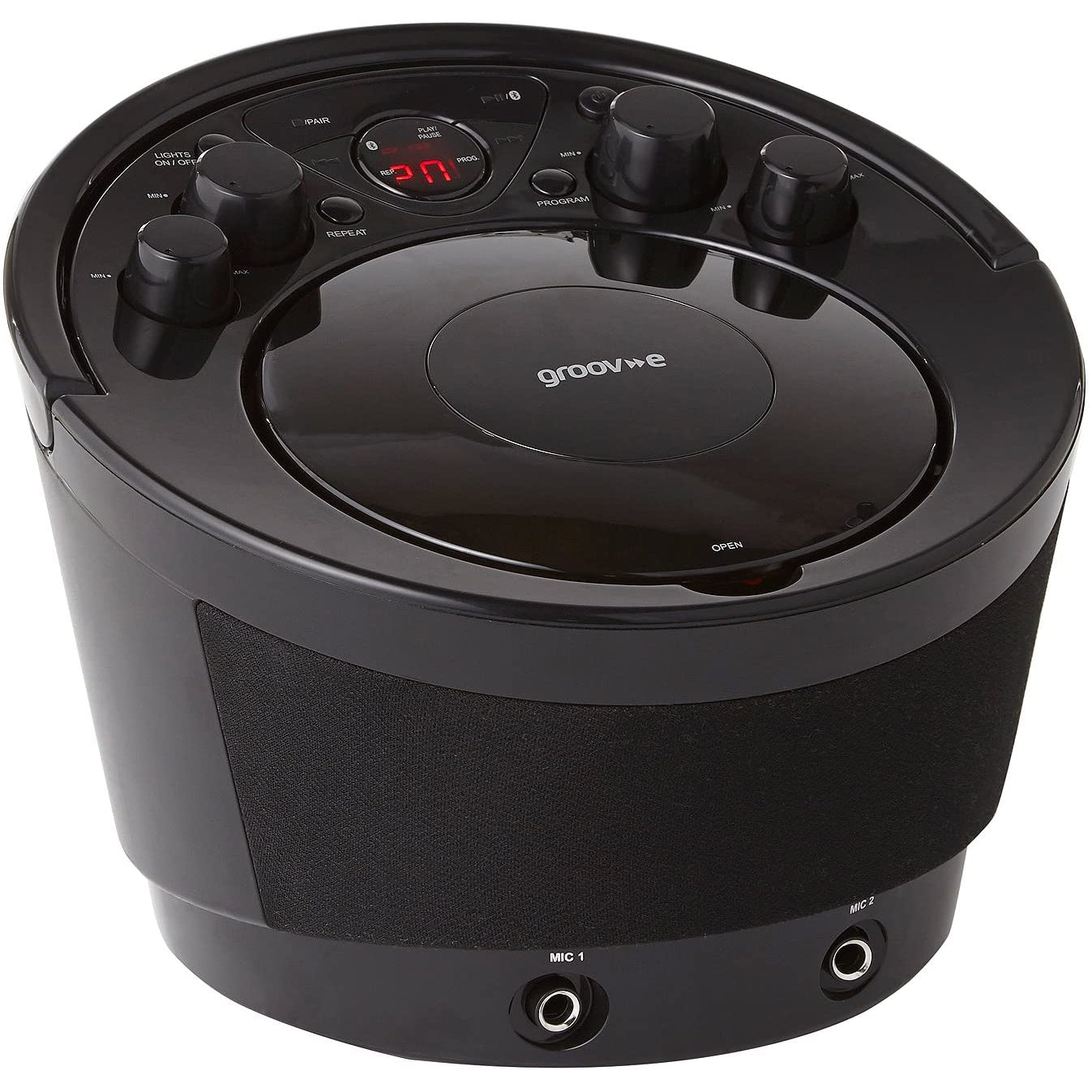 Groov-e GV-PS923 Portable Party Karaoke Boombox Machine with CD Player