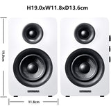 Sanyun SW208 3" Active Bluetooth Bookshelf Speakers - 60W Carbon Fiber Speaker Unit