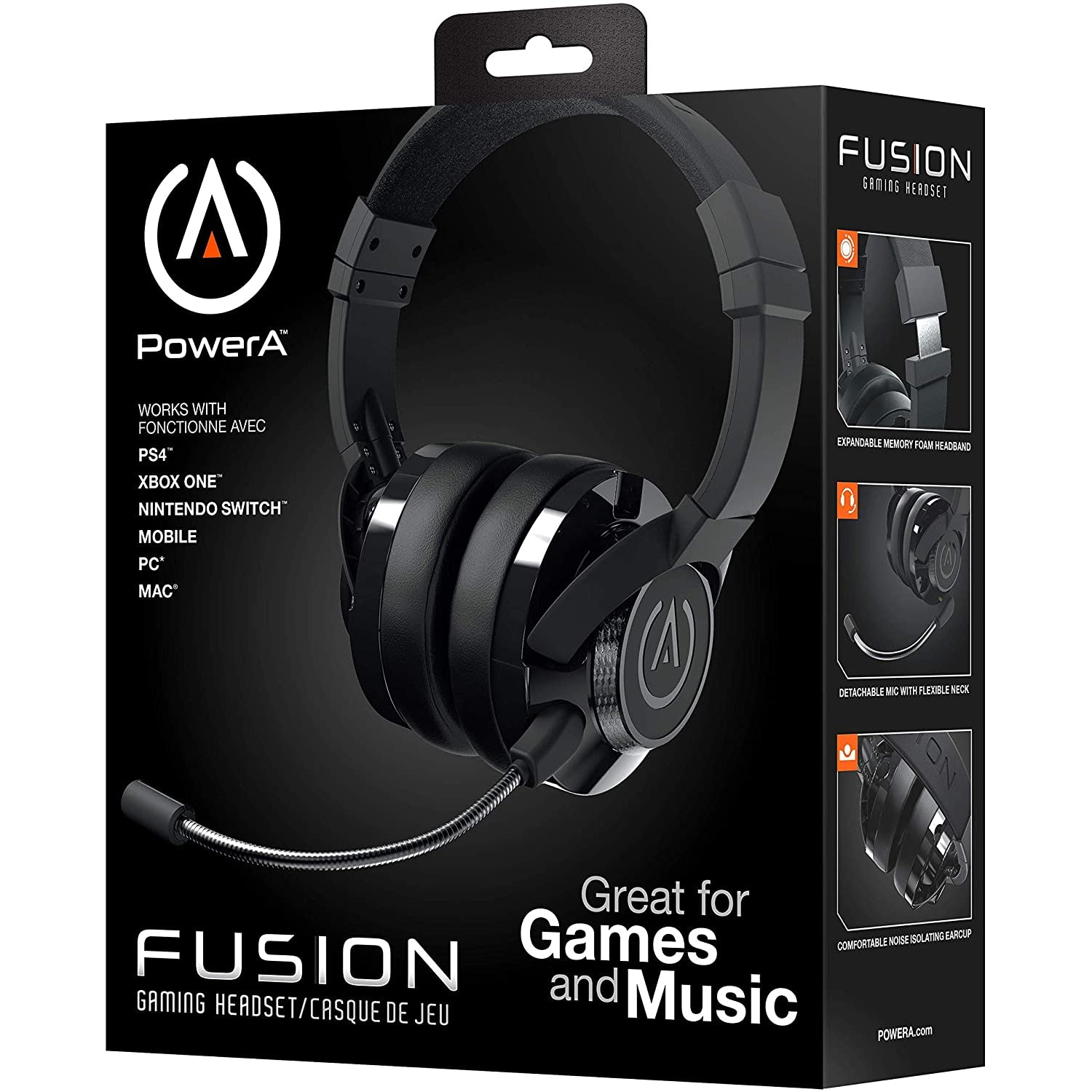 PowerA FUSION Wired Gaming Headset with Mic - Black - New