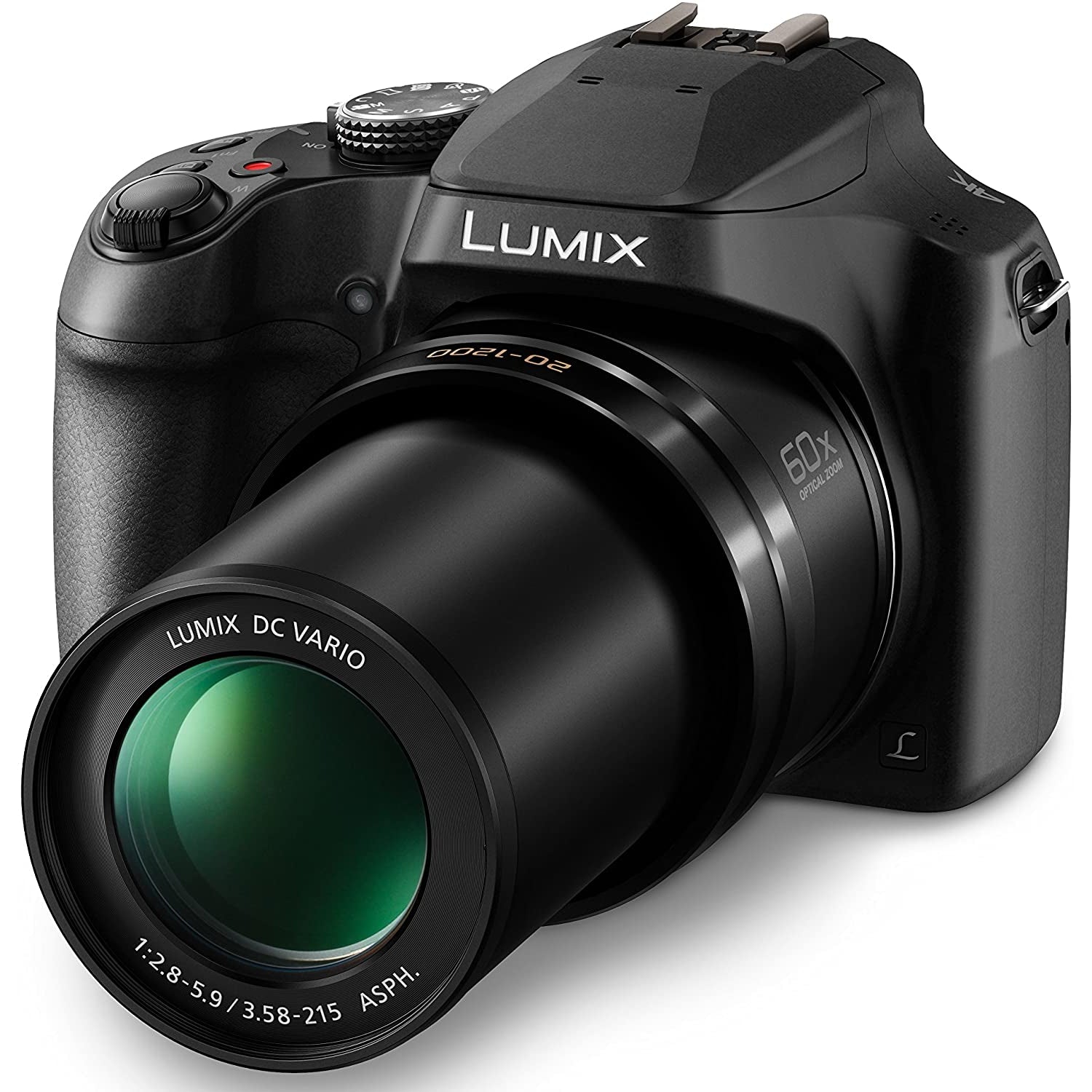 Panasonic Lumix DC-FZ82 Bridge Camera, 4K UHD, 18.1MP, 60x Optical Zoom, Wi-Fi, Live Viewfinder, 3" LCD Touch Screen