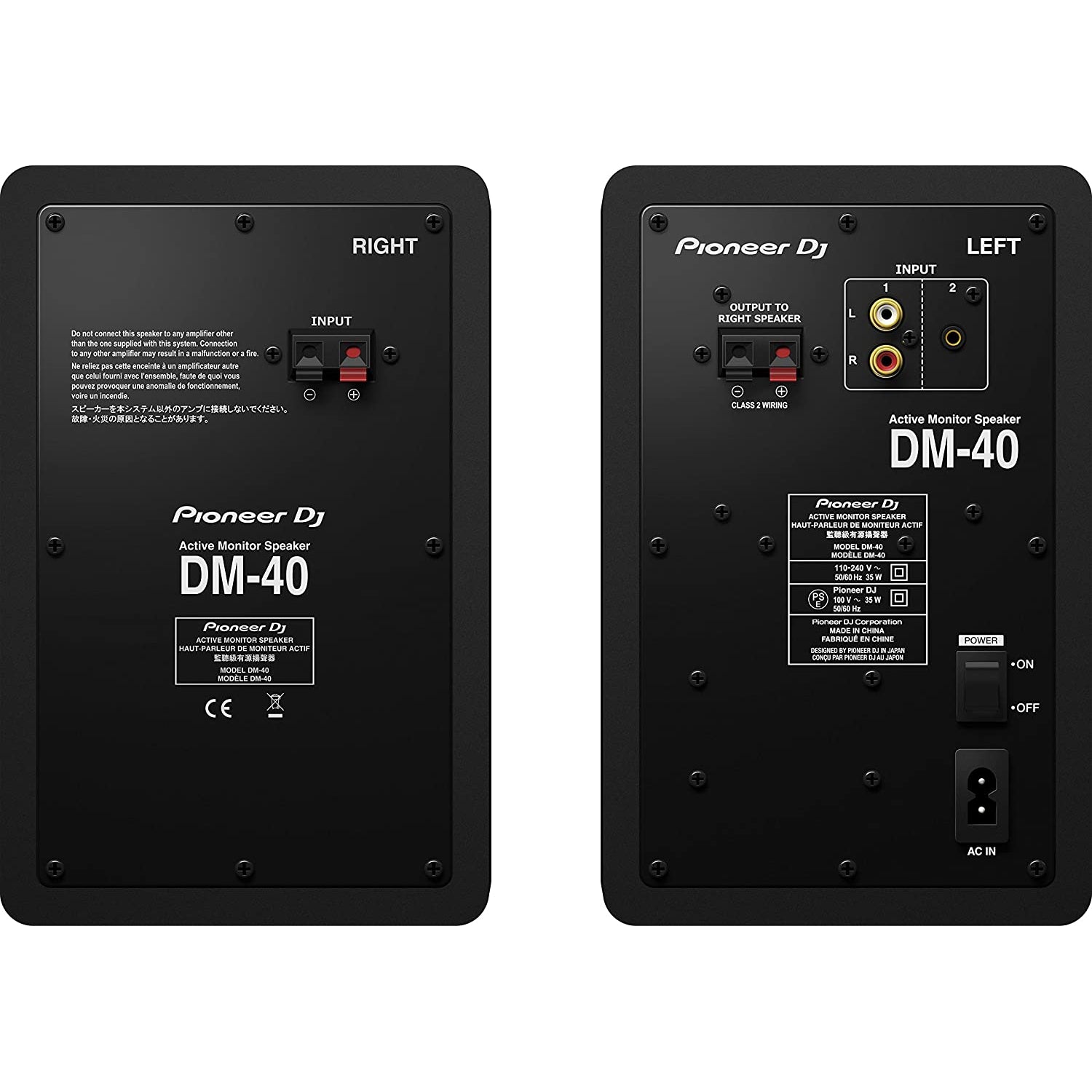 Pioneer DJ DM-40 Studio Monitors, Black
