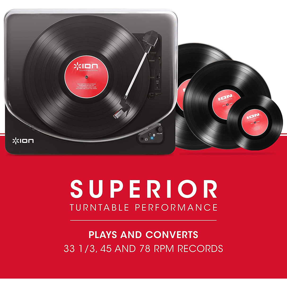 ION Air LP Wireless Streaming Turntable - Black