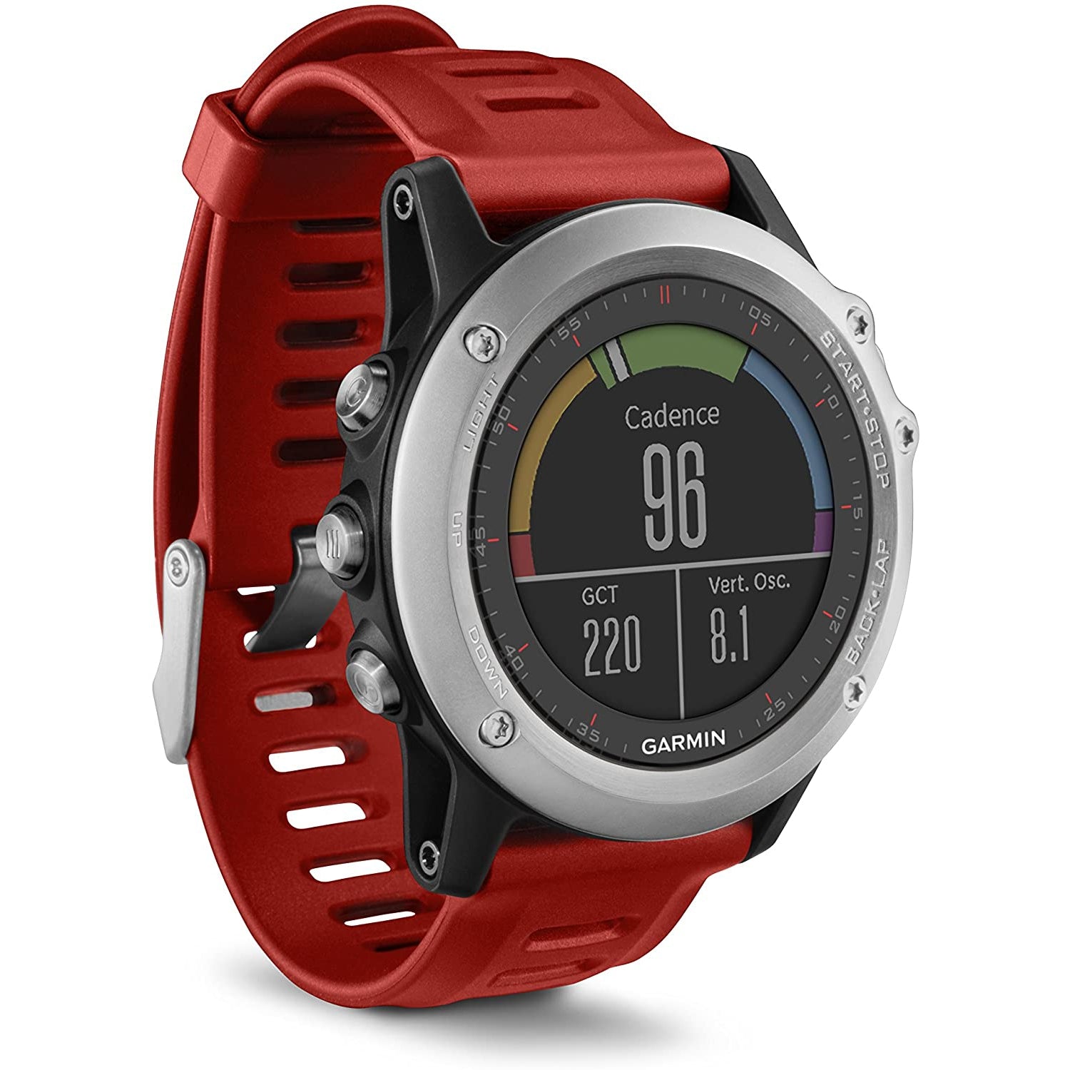 Garmin Fenix 3 GPS Multisport Watch with Outdoor Navigation - Silver With Red Strap