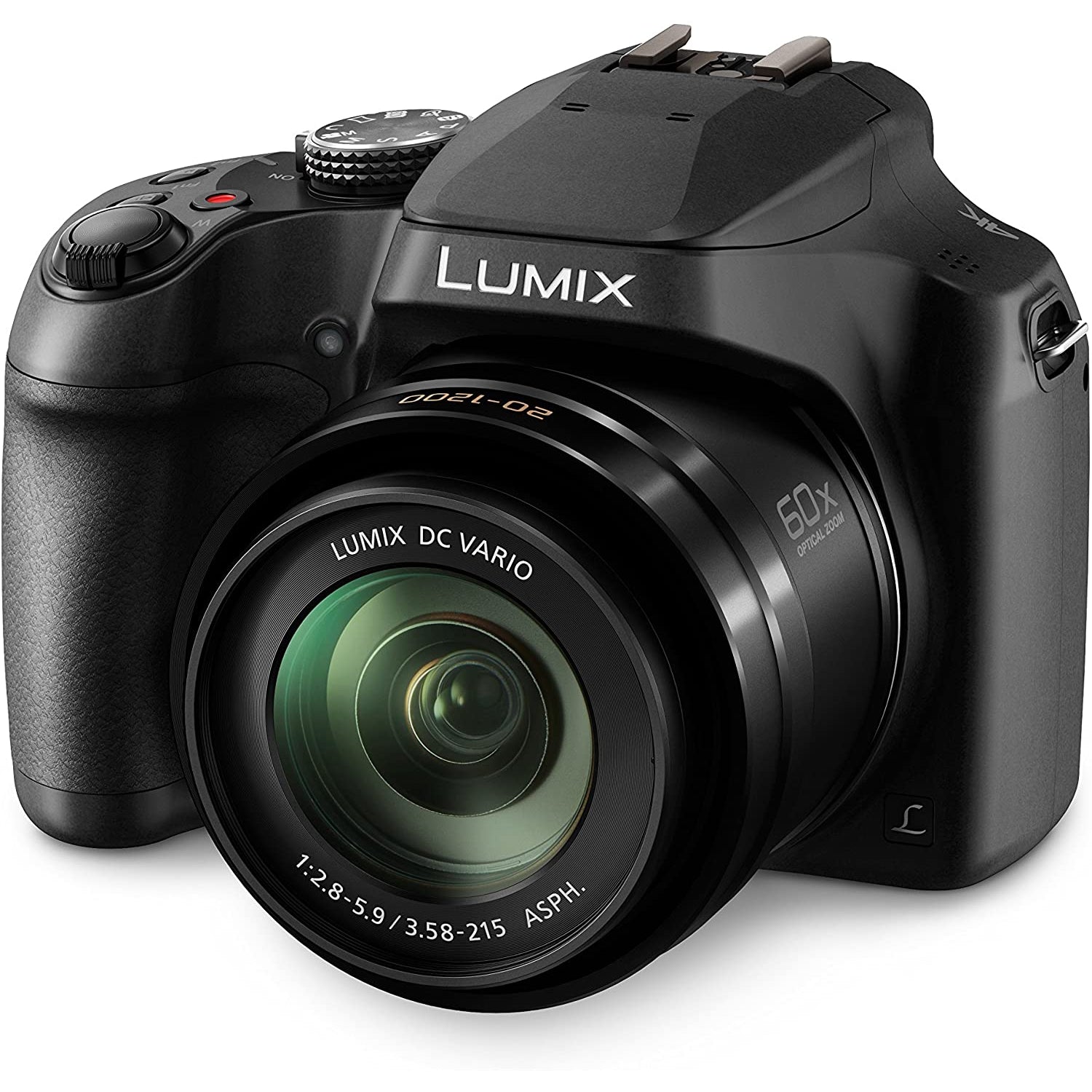 Panasonic Lumix DC-FZ82 Bridge Camera, 4K UHD, 18.1MP, 60x Optical Zoom, Wi-Fi, Live Viewfinder, 3" LCD Touch Screen