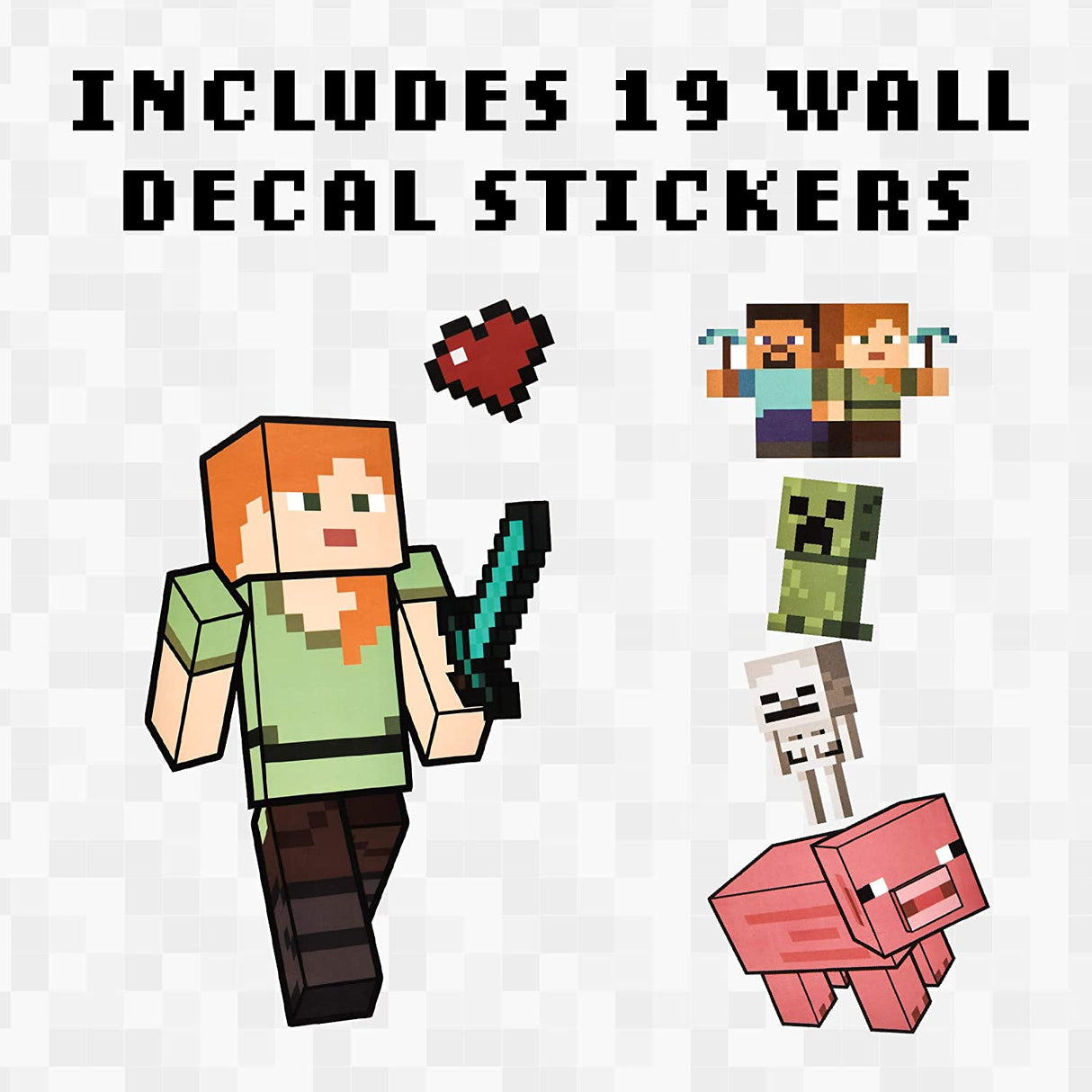 Paladone Minecraft Decals, Removable Vinyl Wall Stickers, 4 Sheets
