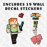 Paladone Minecraft Decals, Removable Vinyl Wall Stickers, 4 Sheets