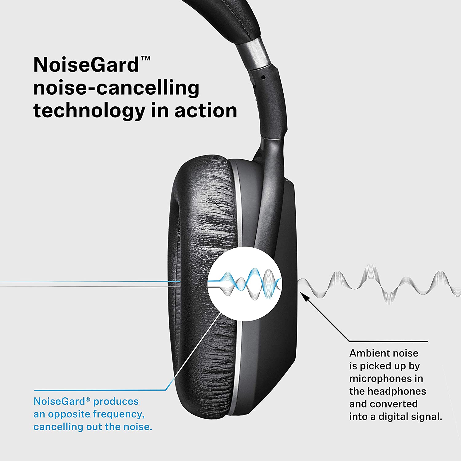 Sennheiser PXC 550 Wireless Headphones, Adaptive Noise Cancelling