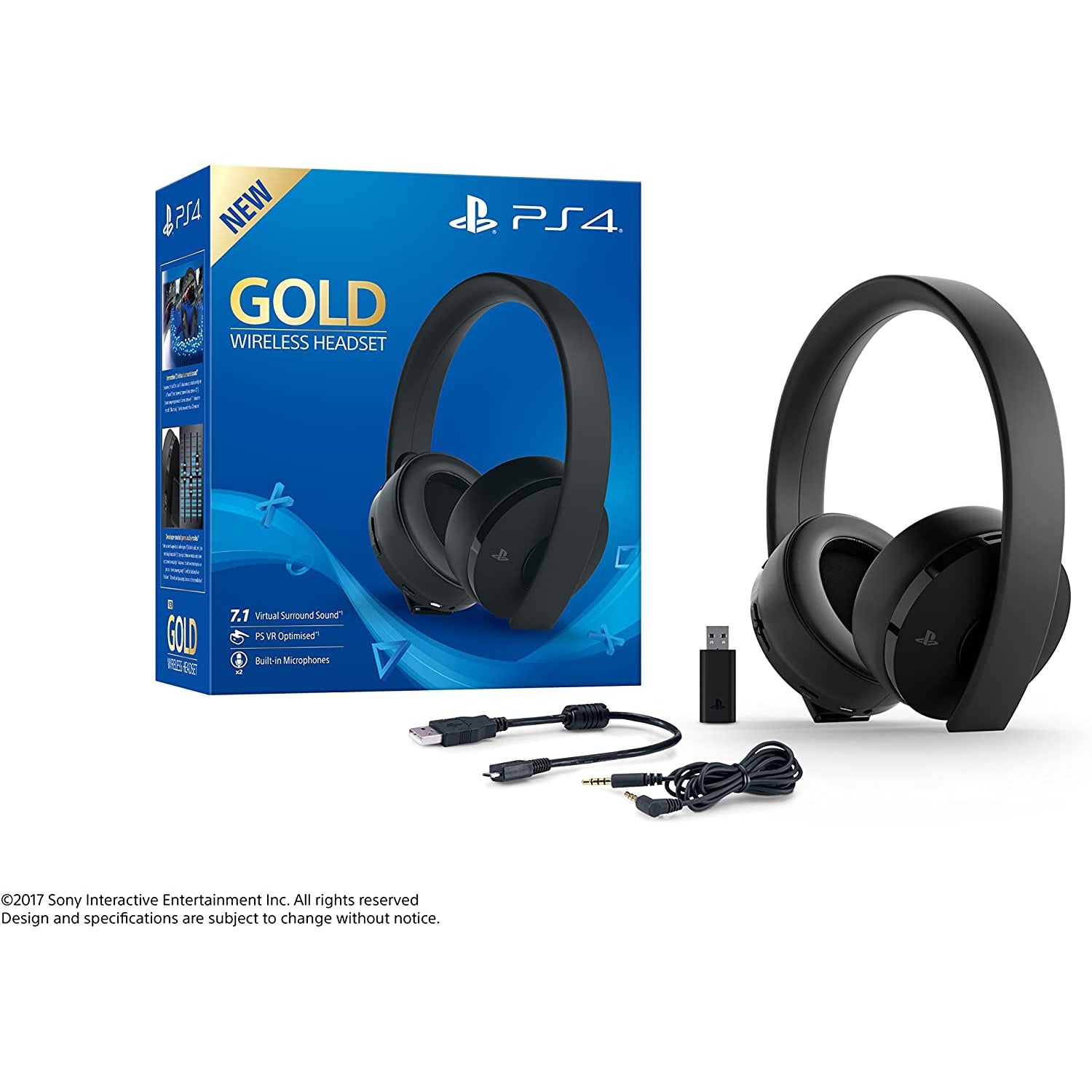 Sony Gold Wireless Headset for PS4, Black