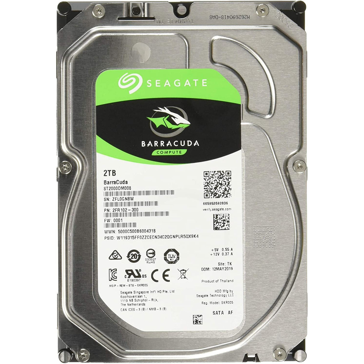 Seagate 2TB Internal Hard Drive, Silver (ST2000DM008 Barracuda)