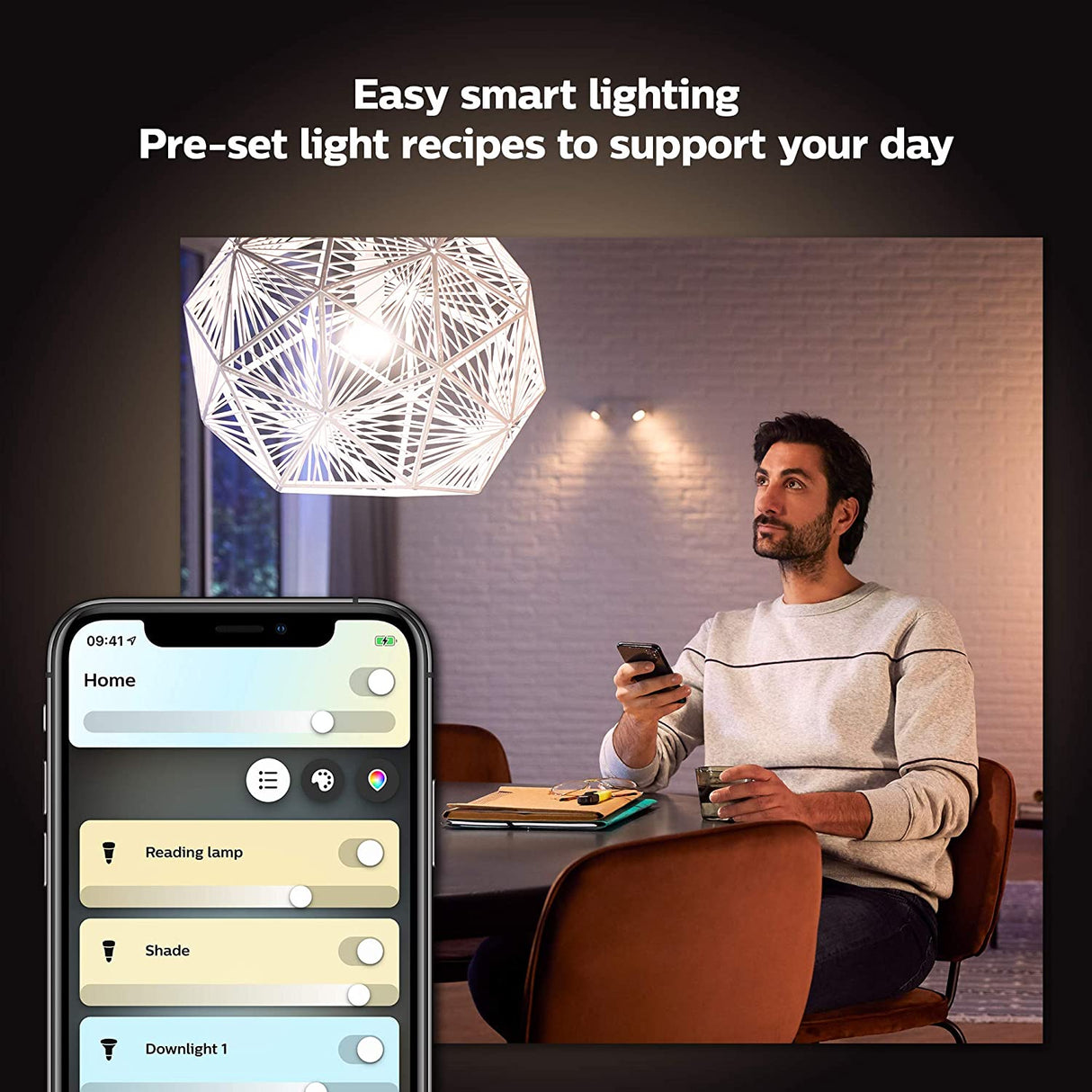 Philips Hue GU10 4000K 4.3W White Ambiance LED Smart Bulb - 2 Pack