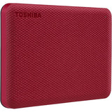 Toshiba Canvio Advance, Portable Hard Drive, 1TB, Red