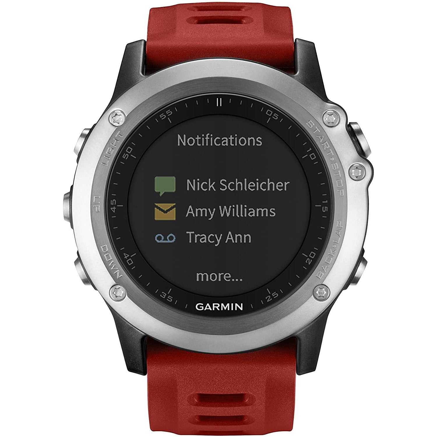 Garmin Fenix 3 GPS Multisport Watch with Outdoor Navigation - Silver With Red Strap