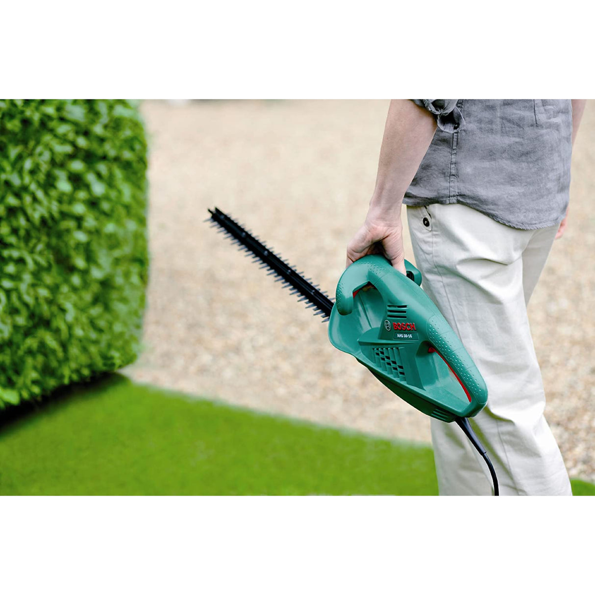 Bosch 0600847D70, AHS 60-16 Electric Hedge Cutter, 600 mm Blade Length, 16 mm Tooth Opening, Green