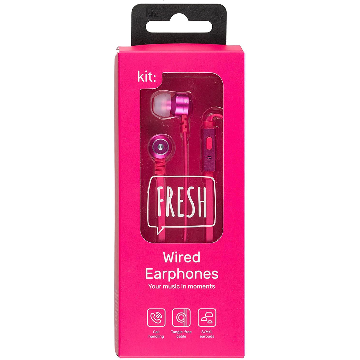 Kit Fresh Ribbons In Ear Headphones with Microphone - Pink