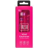 Kit Fresh Ribbons In Ear Headphones with Microphone - Pink
