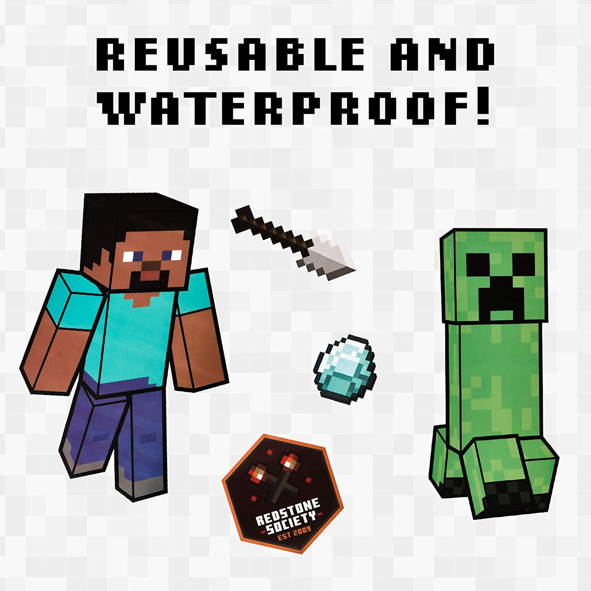 Paladone Minecraft Decals, Removable Vinyl Wall Stickers, 4 Sheets