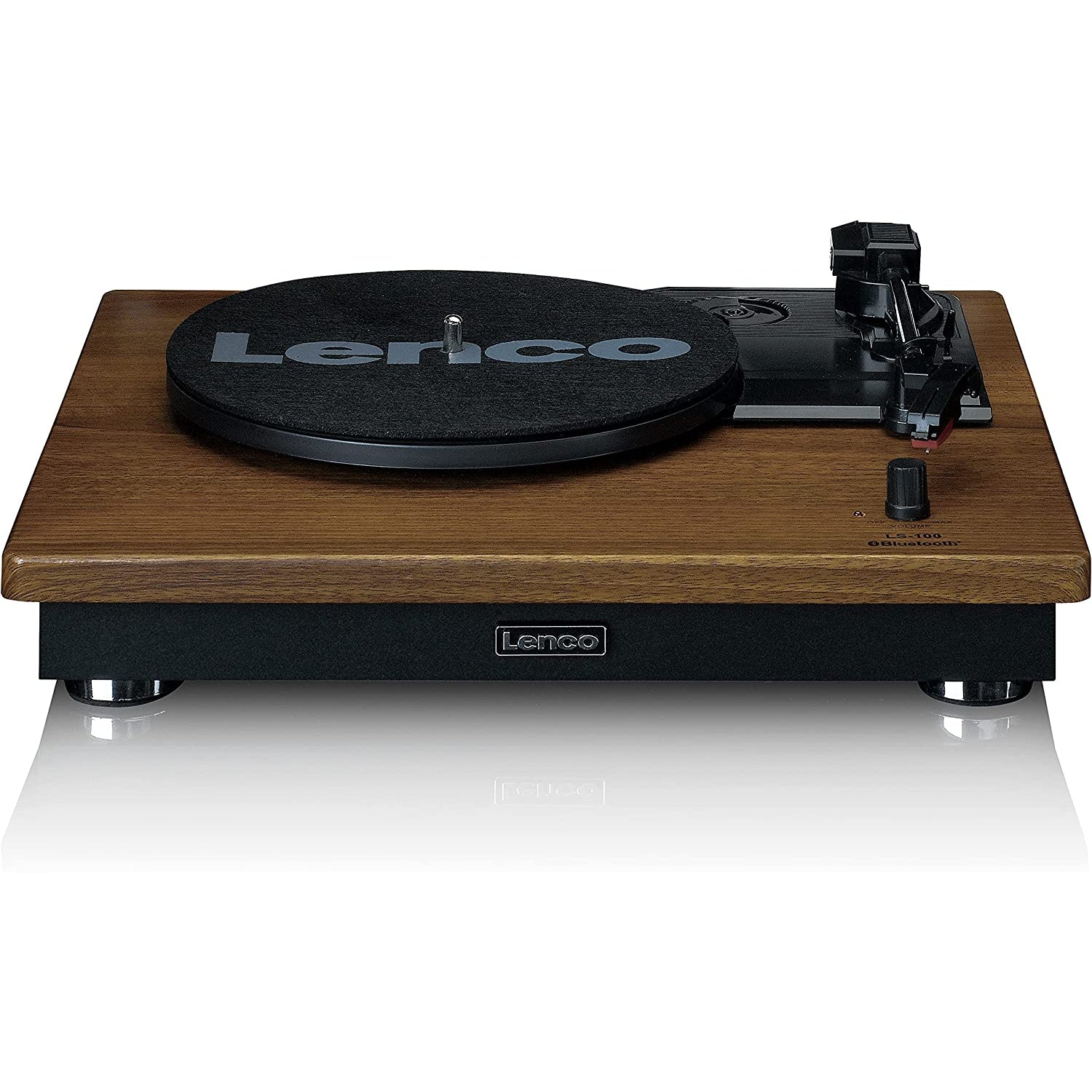 Lenco LS100 Belt Drive Bluetooth Turntable with HiFi Speakers, Brown