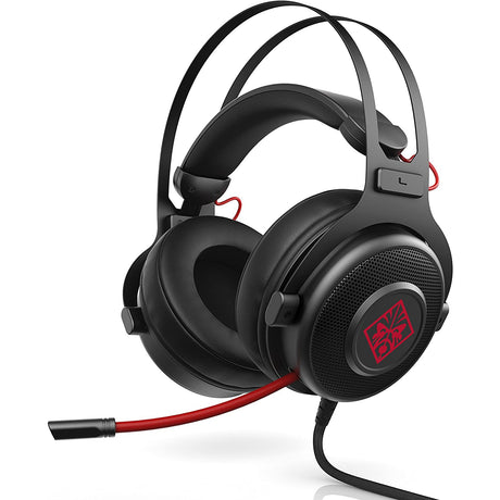 HP OMEN 800 Gaming Headset, DTS Headphone X, Noise-Cancelling Folding Mic, Black