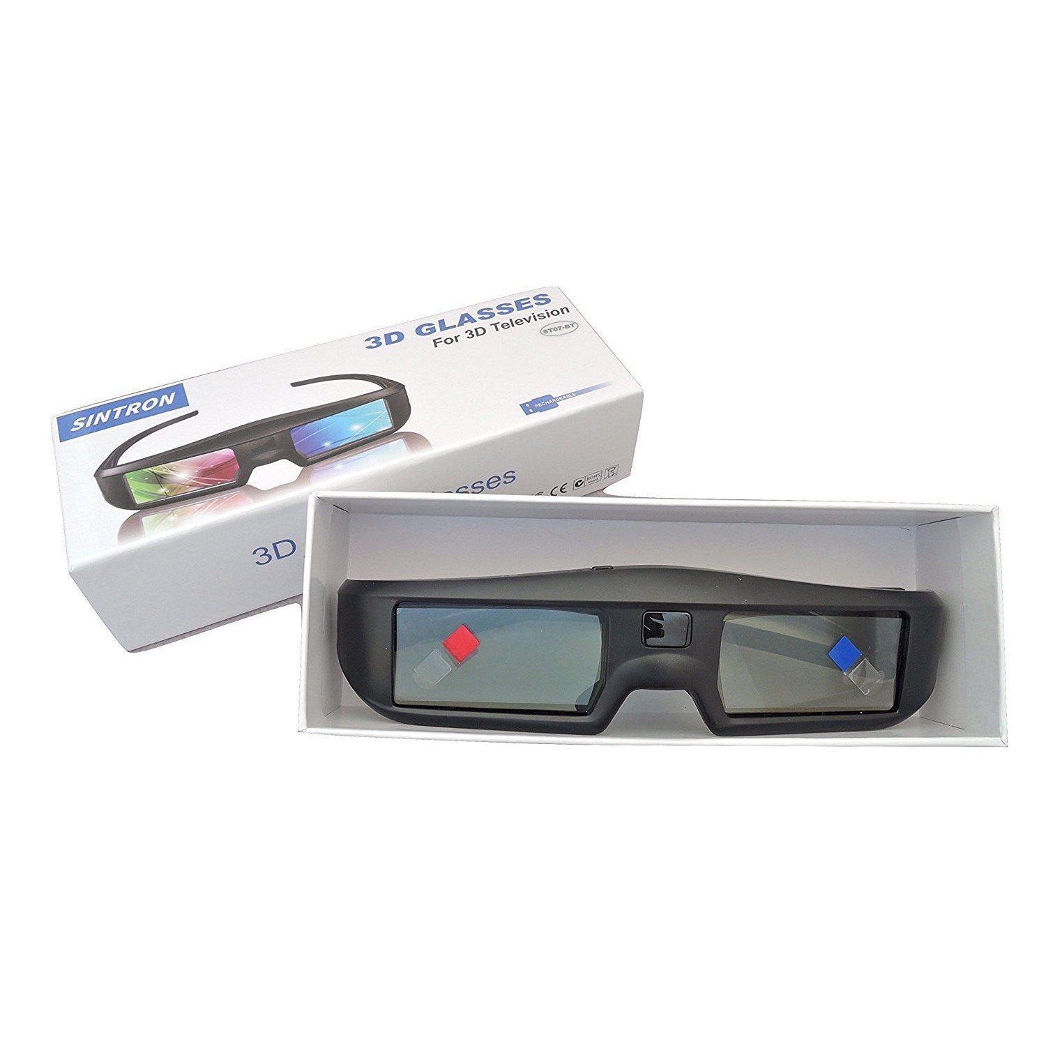 Sintron 3D Active Shutter Glasses Rechargeable ST07-BT For RF/Bluetooth Sony, Panasonic, Samsung 3D TV & Epson 3D projector (1 Pair)