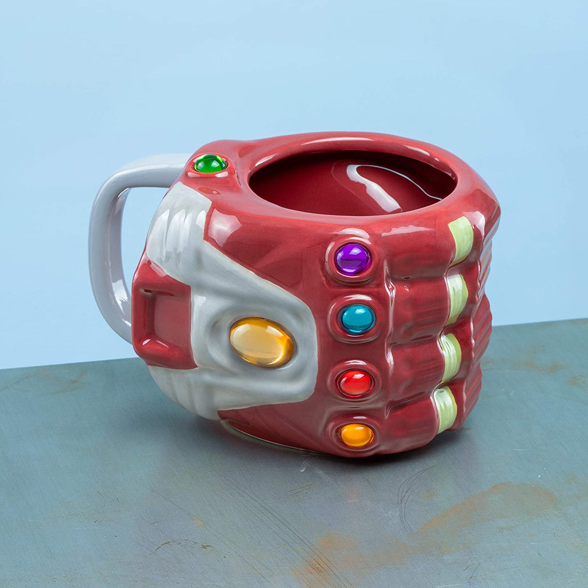 Nano Gauntlet Shaped Marvel Avengers: Endgame, 3D Oversized Ceramic Drinking Mug Tea Coffee, Dolomite