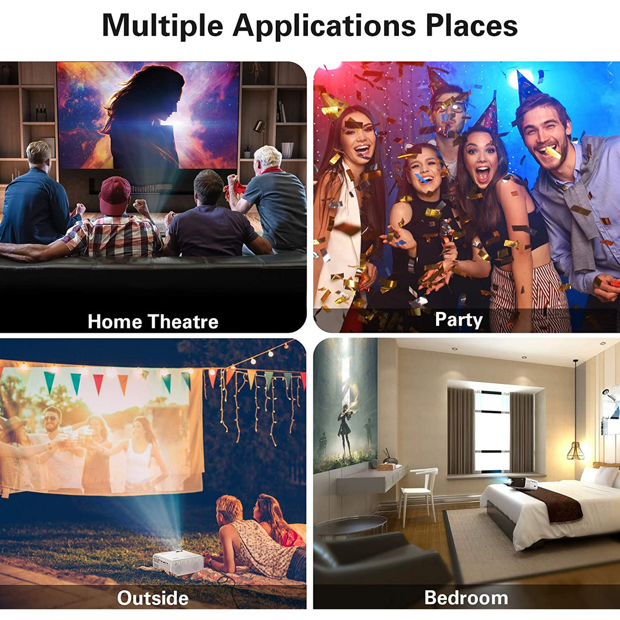 Projector, WiFi Mini Projector Portable, Samzuy 1080P
