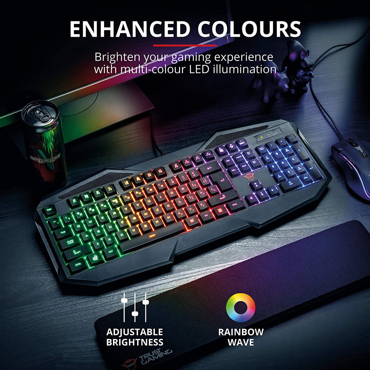 Trust Avonn GXT 830-RW Gaming Keyboard, Black