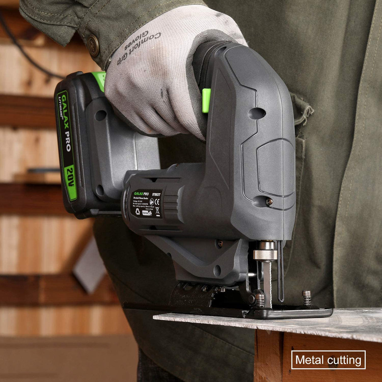 Galax Pro T0111 Cordless Power Tool Kit, 20N.m Single Speed Drill Driver 20V, Cordless Pendulum Jig Saw 0-2500SPM