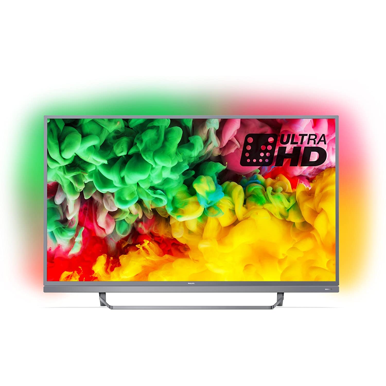 Refurbished Philips 55PUS6803/12 55-Inch 4K Ultra HD Smart TV with HDR Plus, Freeview Play and 3-sided Ambilight - Dark Silver (2018 Model)