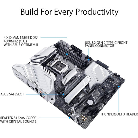 ASUS Prime Z490-A Intel Z490 (LGA 1200), RGB ATX Motherboard