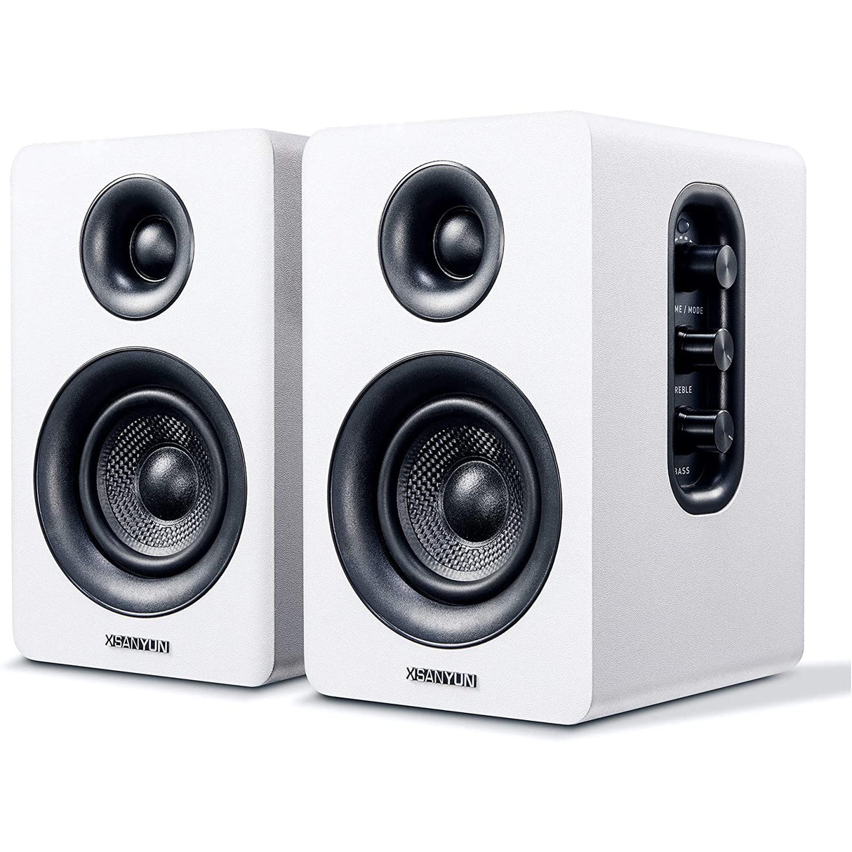 Sanyun SW208 3" Active Bluetooth Bookshelf Speakers - 60W Carbon Fiber Speaker Unit