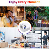 Towond 1080P HD Portable Movie Projector with HiFi Bluetooth Speaker