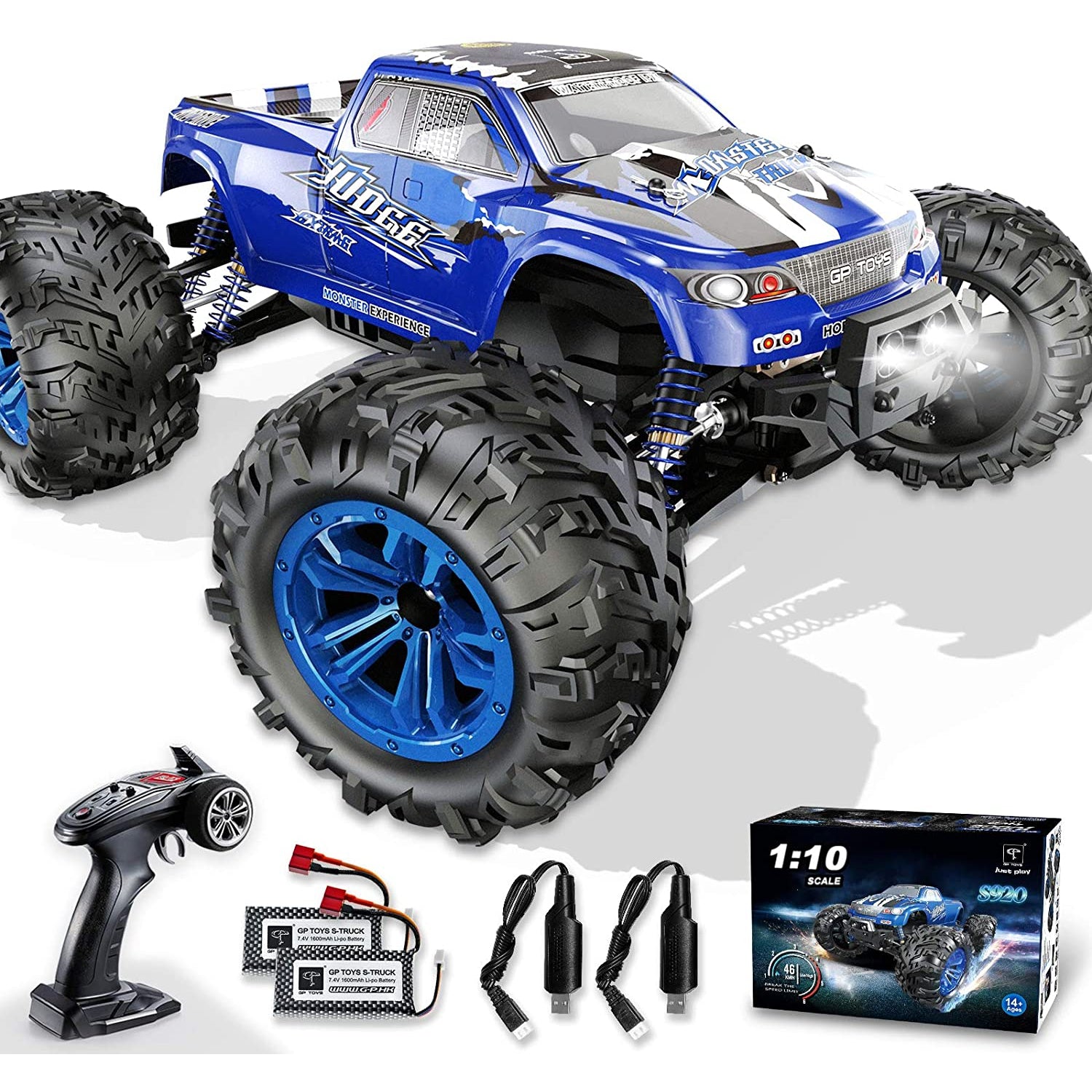 Soyee RC Cars 1:10 Scale RTR 46km/h High Speed Remote Control Car All Terrain Hobby Grade 4WD Off-Road Waterproof Monster Truck