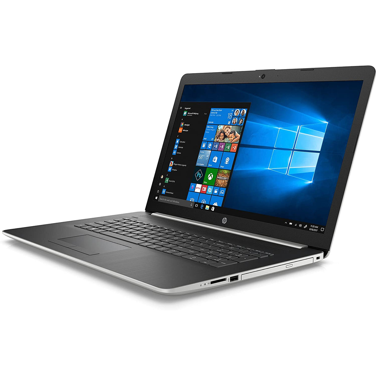 HP 17-by0000na 17.3" Laptop, Intel Core i5-8250U, 4GB RAM, 1TB HDD, 4CP68EA#ABU, Natural Silver
