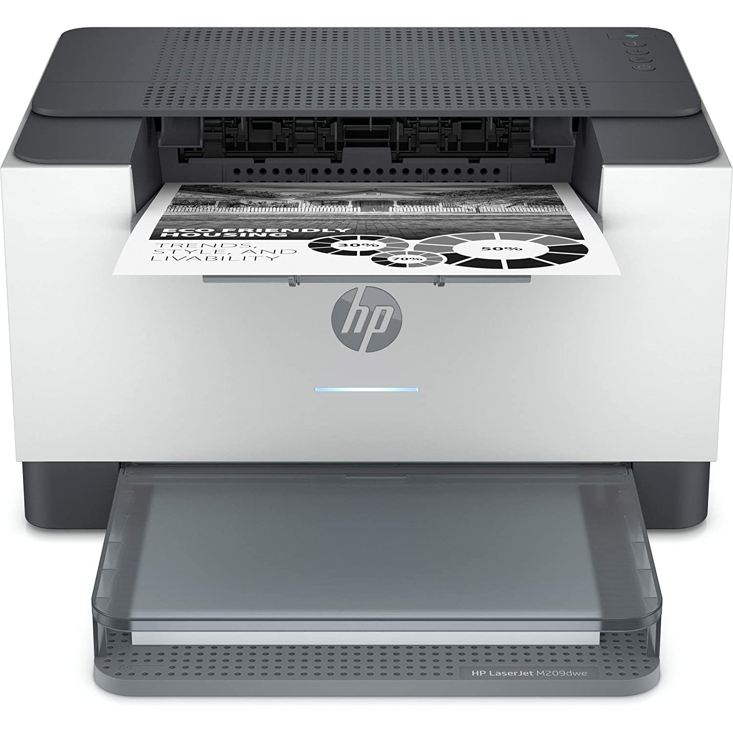 HP LaserJet M209DWE Laser Printer, White / Grey