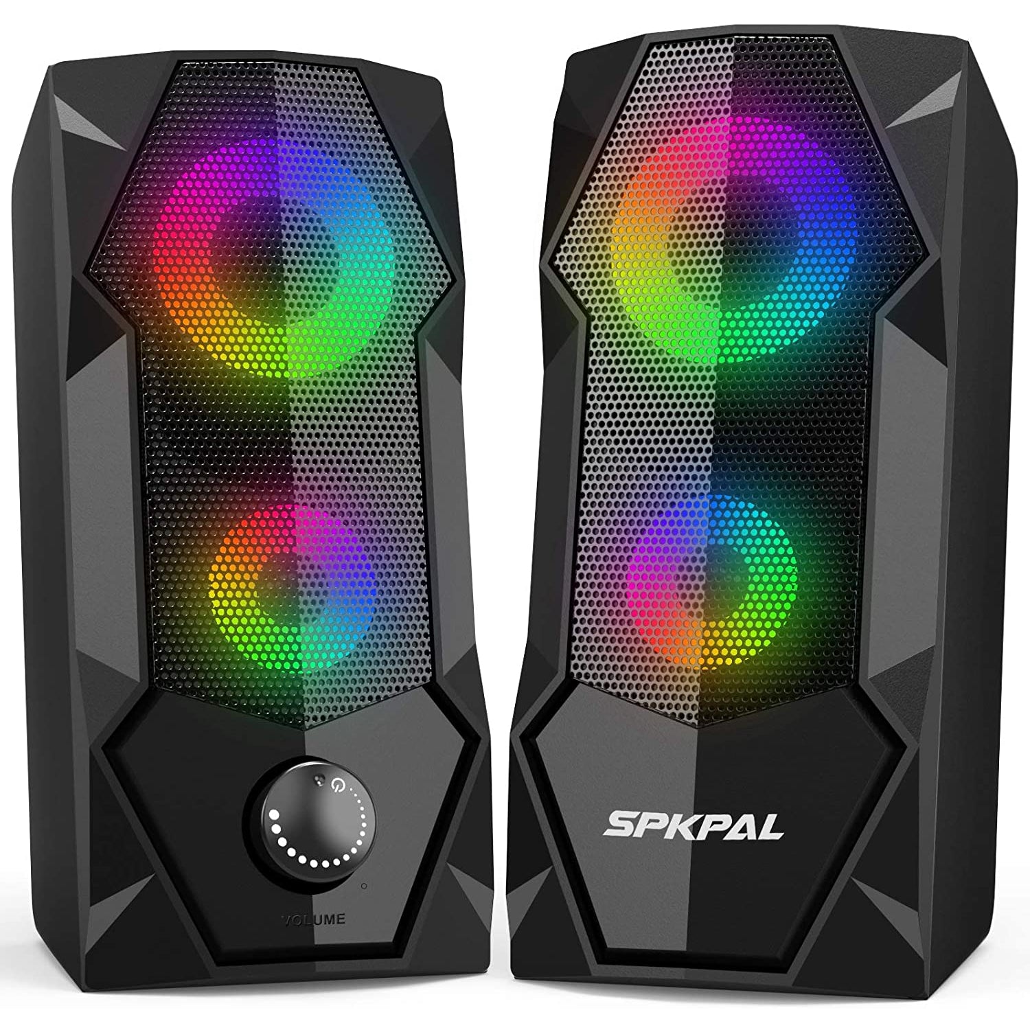 Spkpal Computer Speakers Wired RGB Gaming Speaker