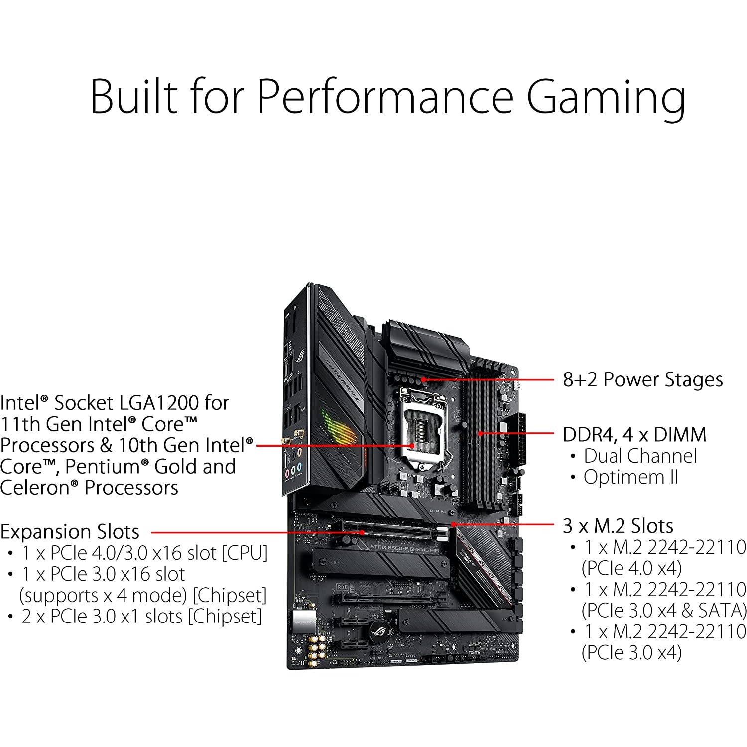 ASUS ROG STRIX B560-F Gaming WIFI, LGA 1200, ATX Motherboard