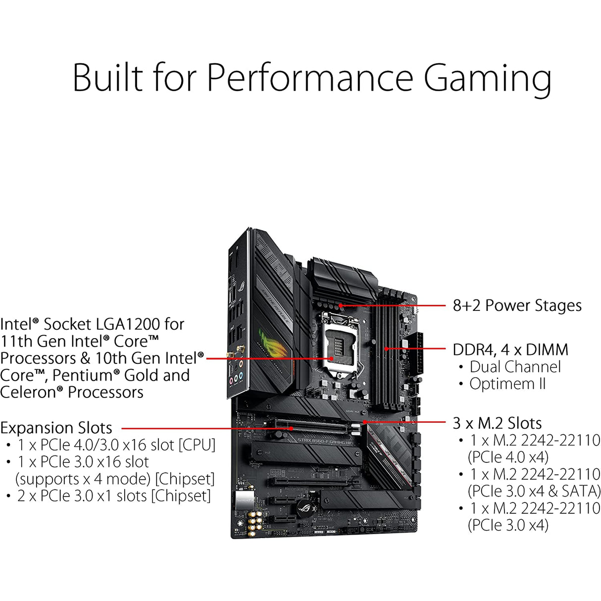 ASUS ROG STRIX B560-F Gaming WIFI, LGA 1200, ATX Motherboard