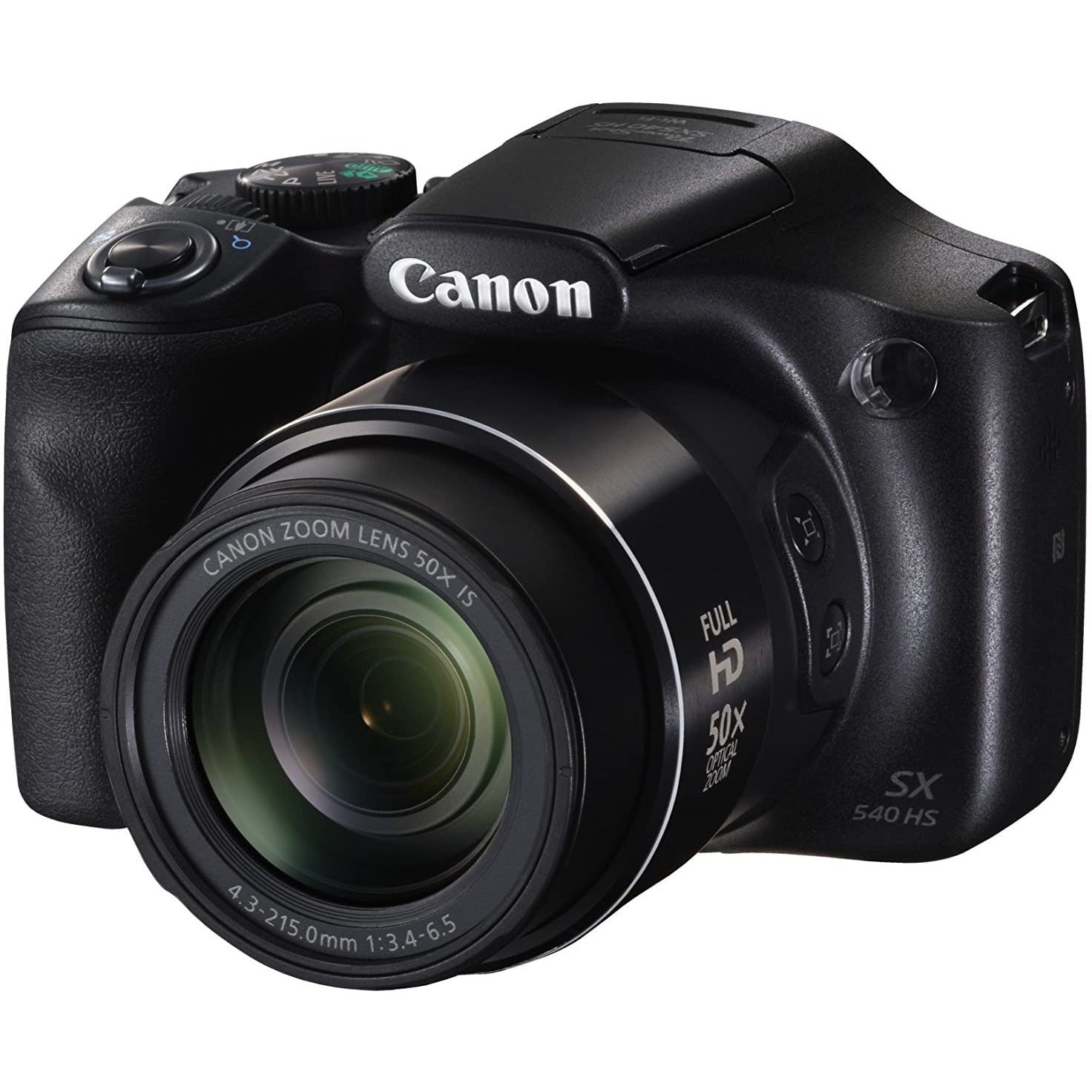 Canon PowerShot SX540 HS Bridge Camera, HD 1080p, Wi-Fi, NFC, 20.3MP, 50x, Black - Refurbished Excellent