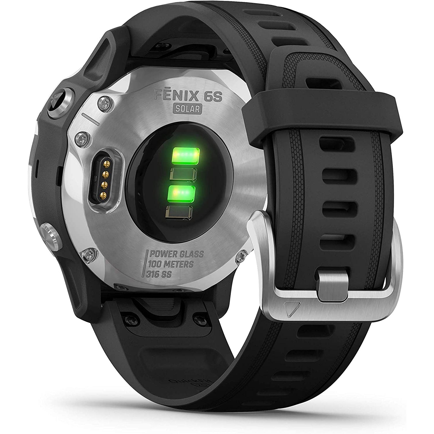 Garmin Fenix 6S Solar, Solar-Powered Fitness Smart Watch, Black / Silver
