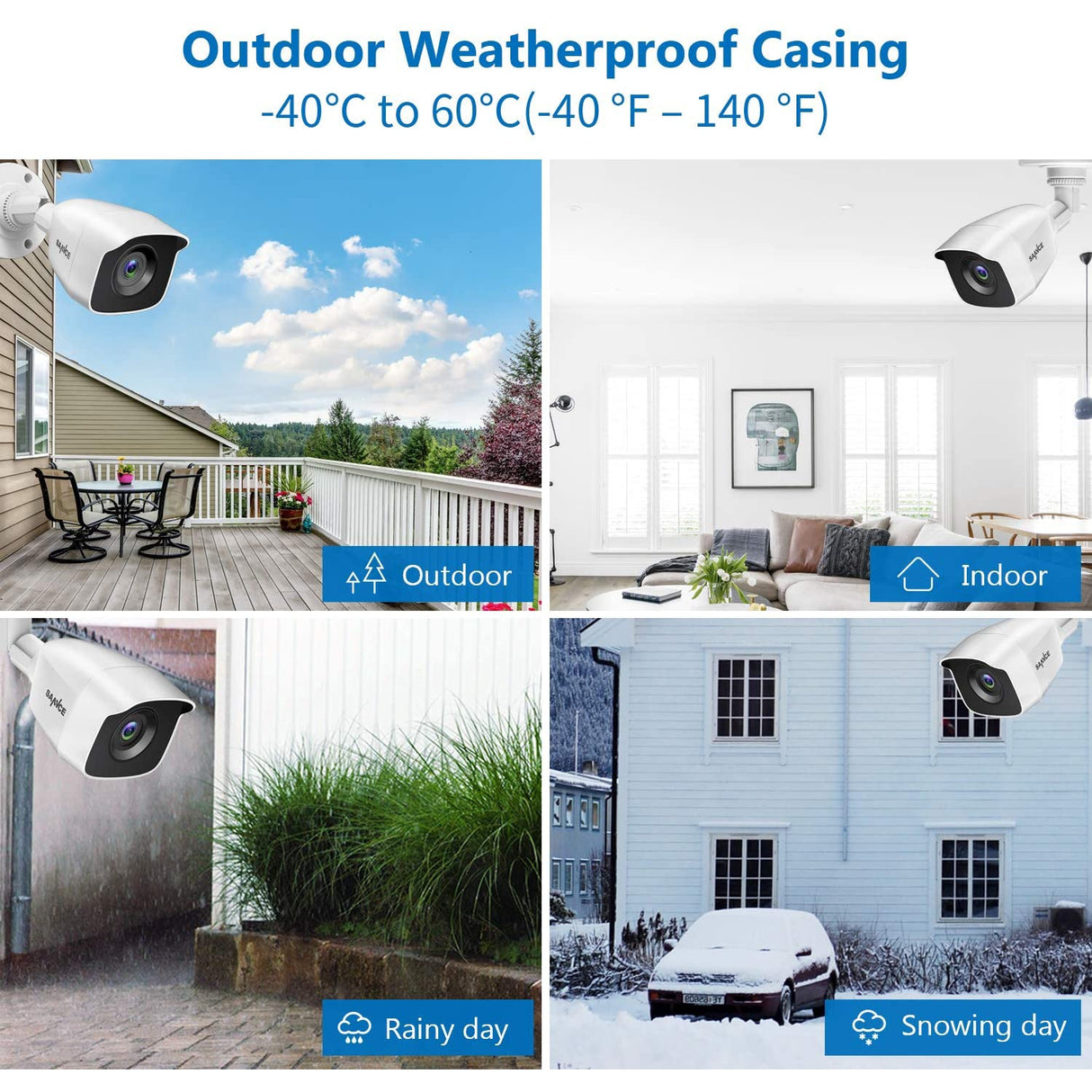 Sannce 1080P Home Video Security System with 1080P DVR with 4 Cameras