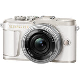 Olympus PEN E-PL9 Kit, Micro Four Thirds System Camera, 4-42 mm EZ Zoom Lens, White/Silver