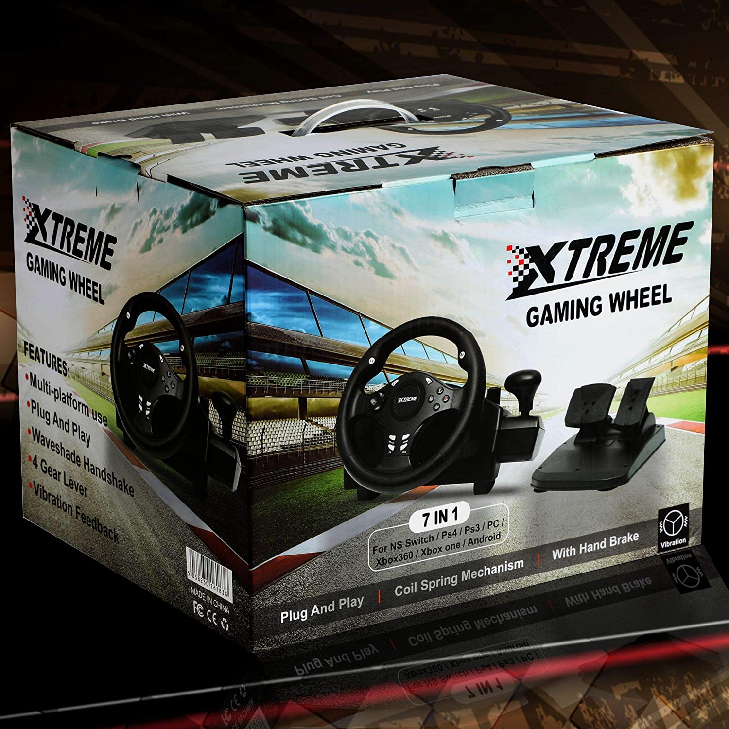 Xtreme Racing Gaming Steering Wheel for PS4, Xbox One, Xbox 360, PC Computer, Nintendo Switch, PS3, Android