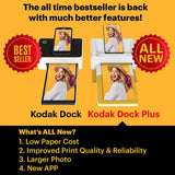 Kodak PD460 Dock Plus, 4x6" Instant Wireless Photo Printer, Compatible With All Bluetooth And Smartphone Devices, White