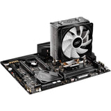 Deepcool Gammaxx GT BK, CPU Air Cooler, SYNC RGB Fan and RGB Black Top Cover, 4 Heatpipes, 120mm RGB Fan, Universal Socket Solution