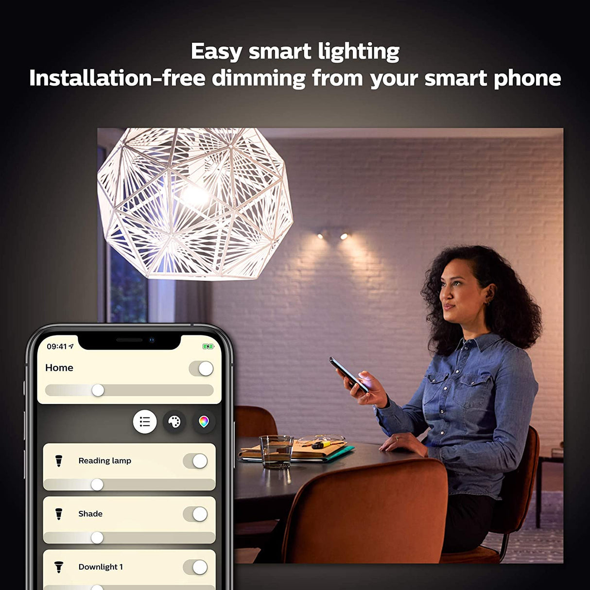 Philips Hue White Starter Kit, Smart Bulb Twin Pack LED, B22 Bayonet Cap, Including Bridge