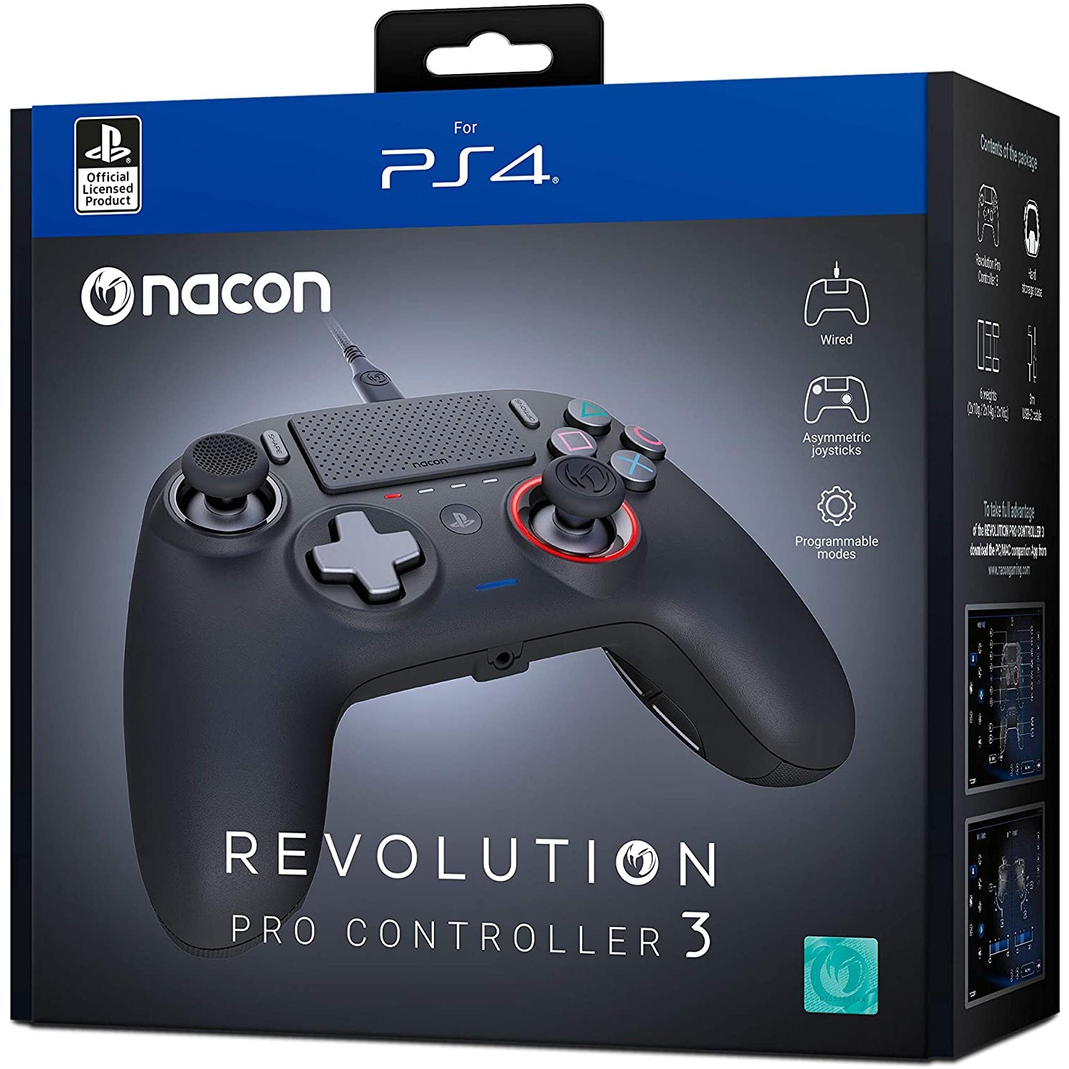 Nacon Revolution Pro Controller 3 Gamepad PC, PlayStation 4 Analogue/Digital USB Black Revolution Pro 3